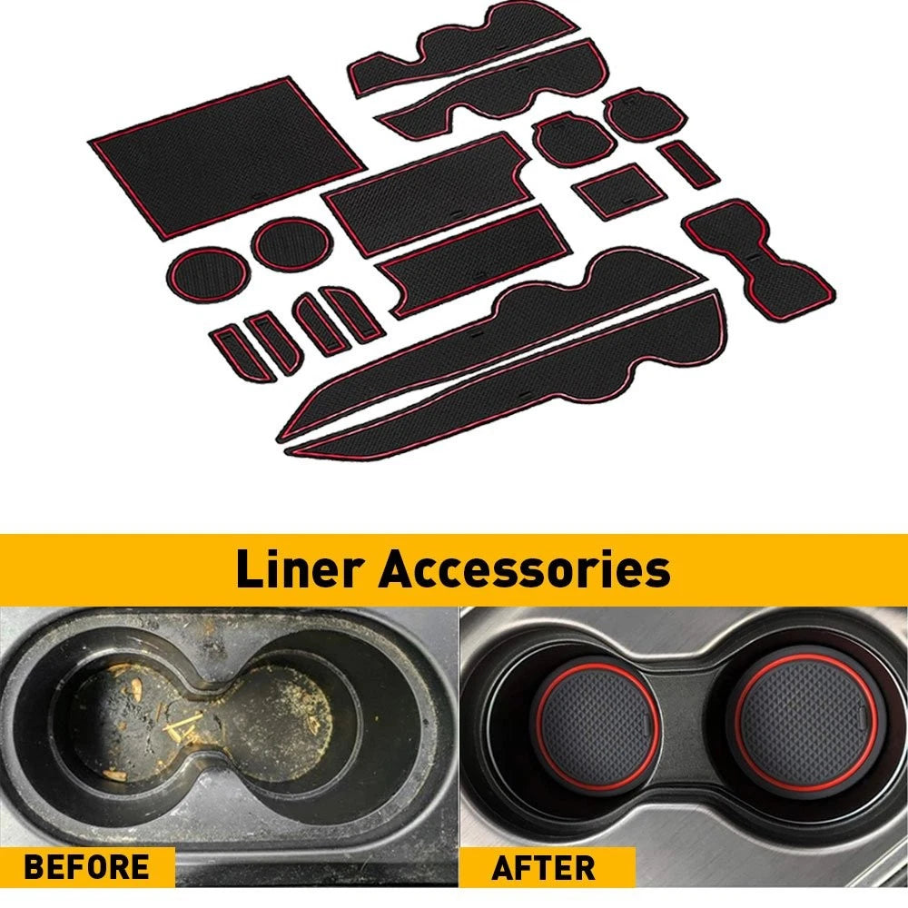 Cup Console Door Pocket Insert Liner for Toyota Tacoma (2016–2022) Red