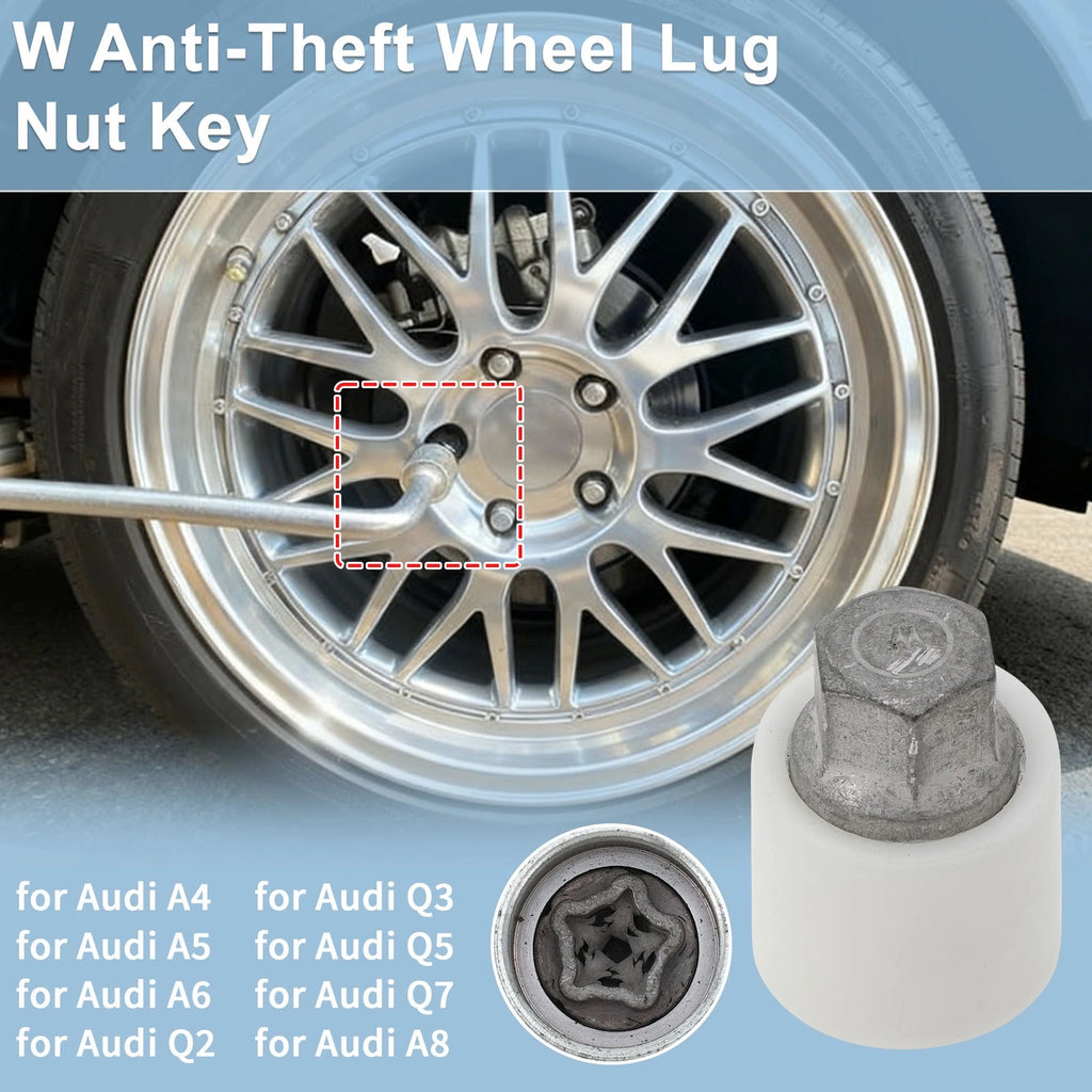 Type W Wheel Lock Lug Nut for Audi A4 (Locking Nut Key Socket)