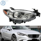 Passenger Right Side Headlight for Mazda 6 (2014–2017) Halogen Black Housing