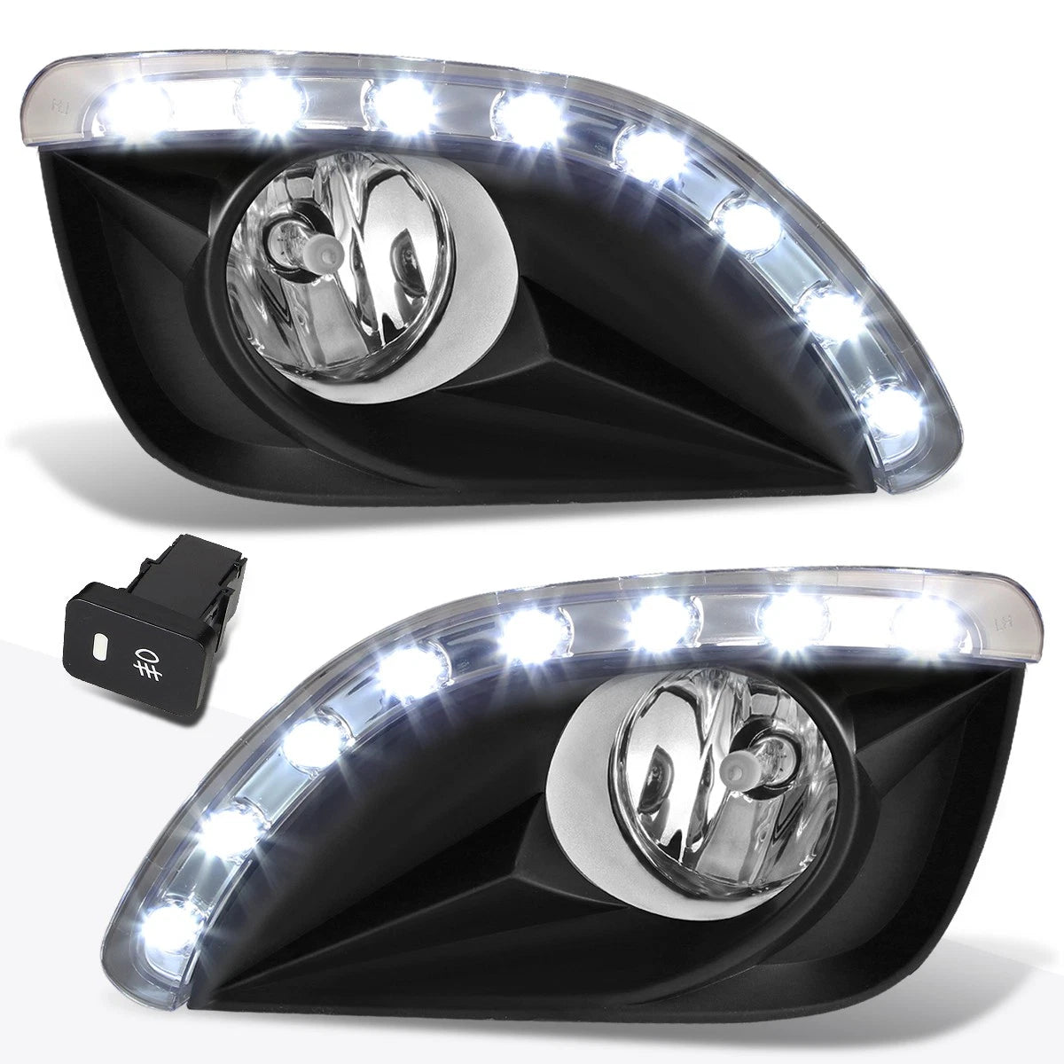 Clear Lens Fog Lights with LED DRL for Toyota Camry (2010–2011)