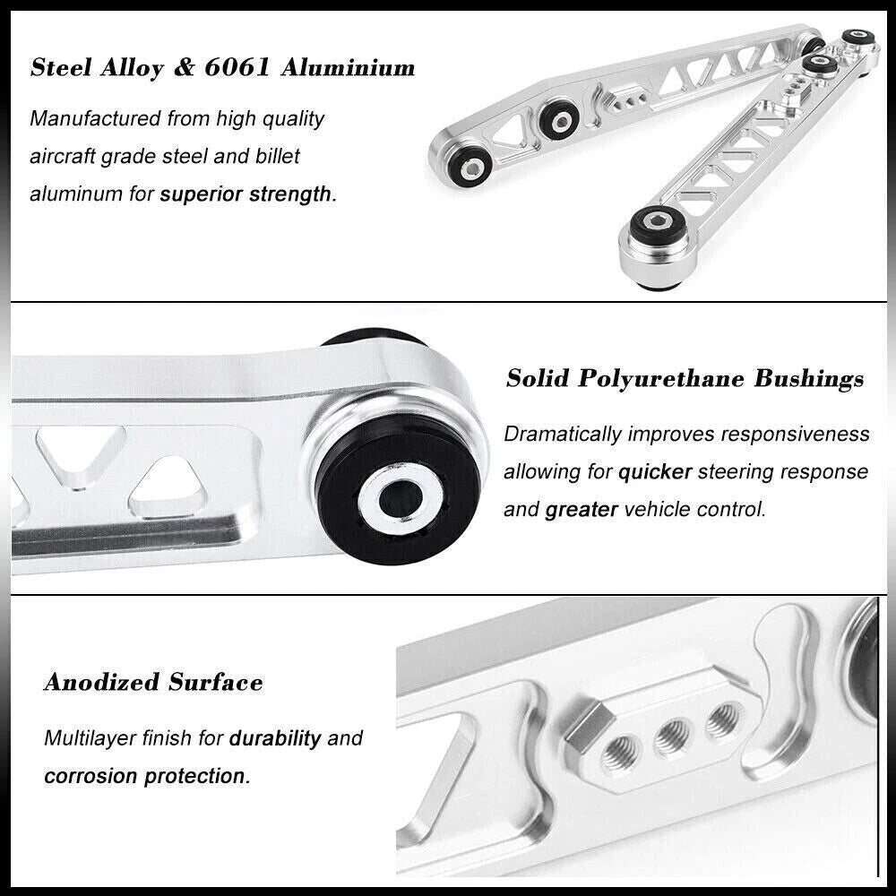 Rear Lower Control Arms & Subframe Brace Tie Bar for Honda Civic EK (1996–2000)