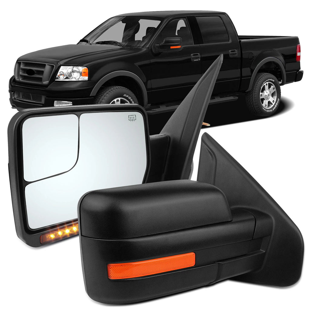 Tow Mirrors Pair for Ford F-150 (2004–2014) - Power Heated Signal Puddle Light