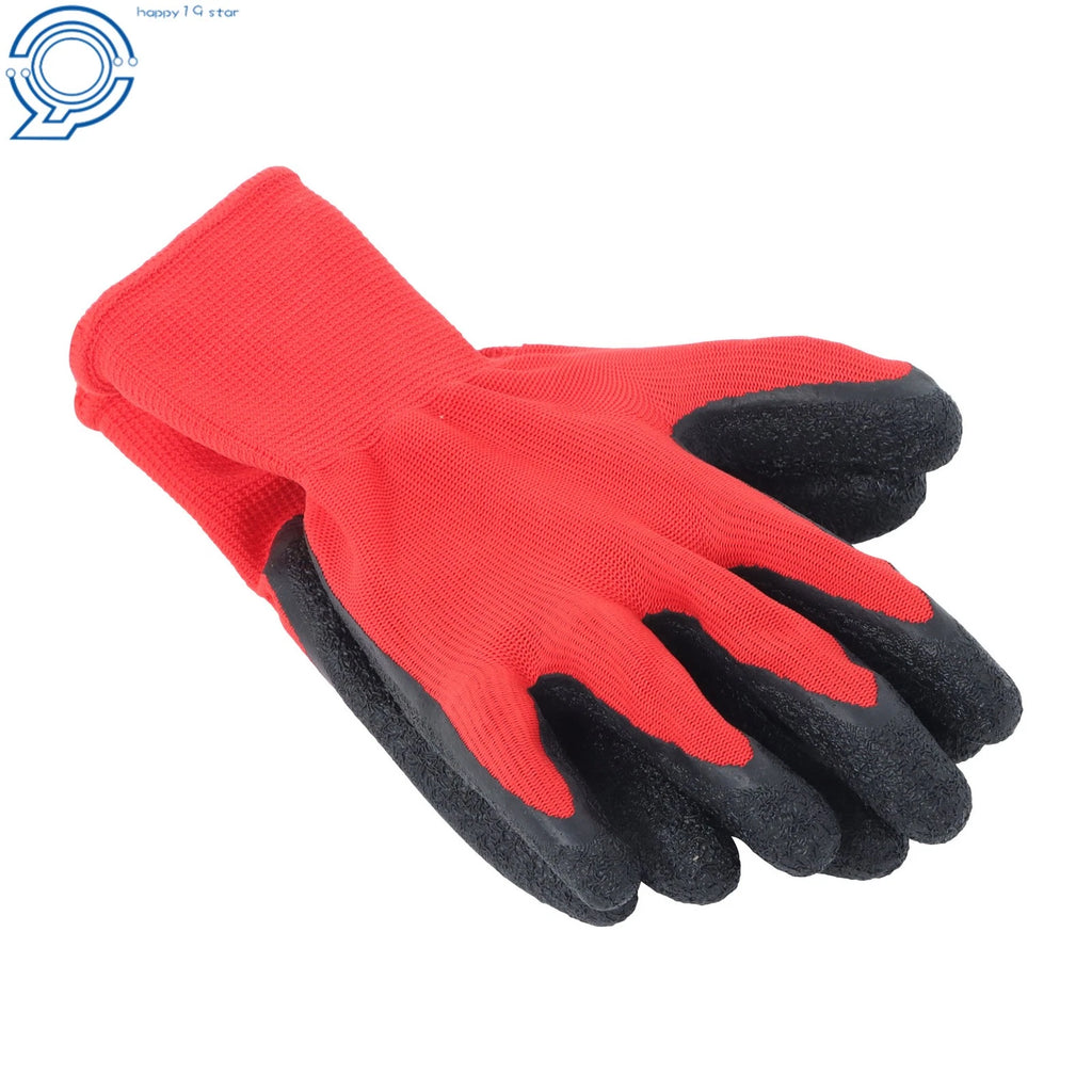 Set of 12 Cut Resistant Rubber Grip Work Gloves Size L