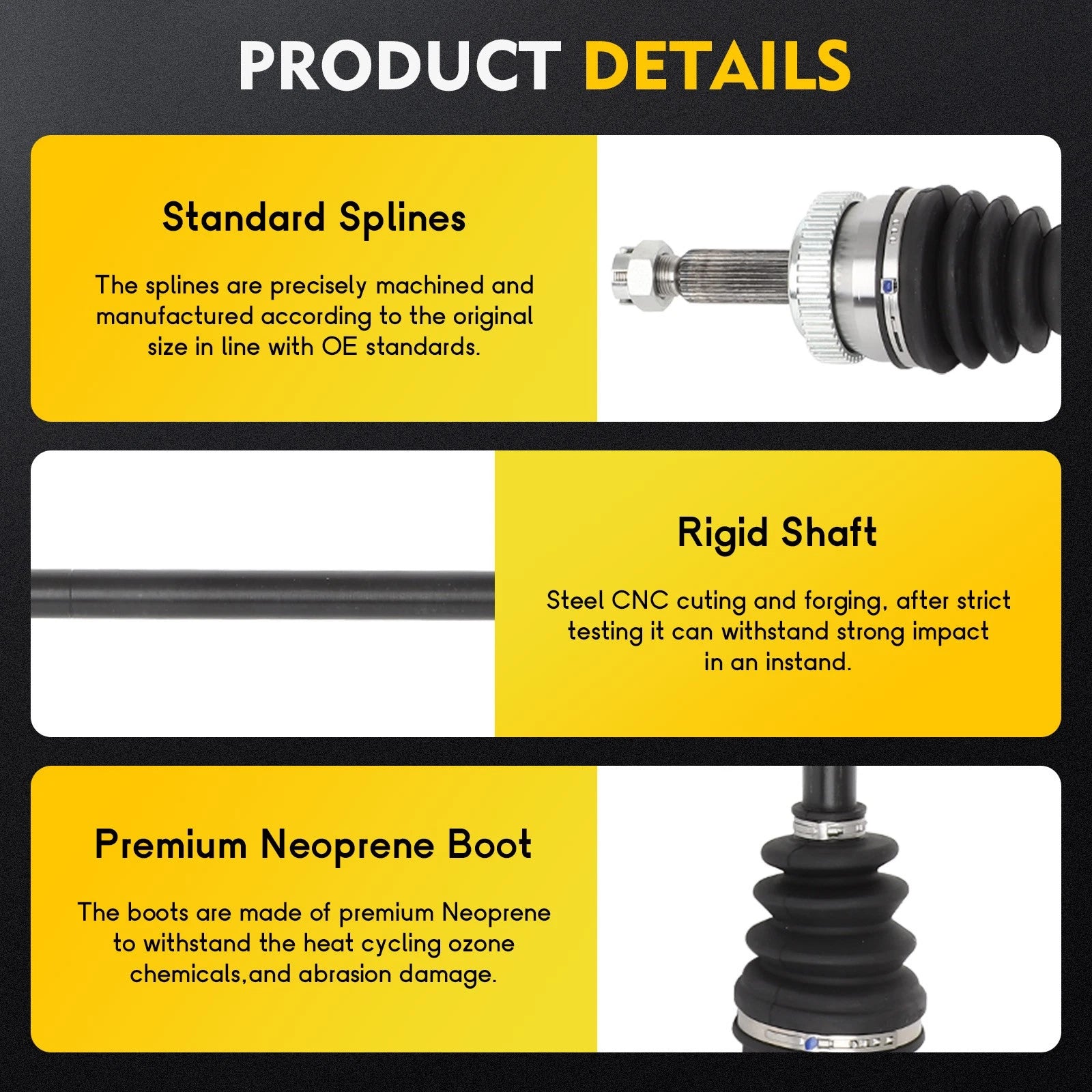 CV Axle Assembly for Hyundai Sonata GLS SE 2011–2014 Front Right