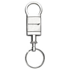 Stripe Logo on Satin-Chrome Valet Keychain - Officially Licensed for Dodge