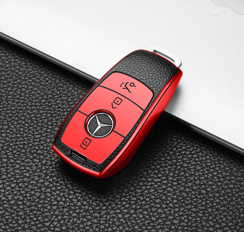 TPU Leather Full Protection 3-Button Remote Key Fob for Mercedes E-Class (2008–2016)