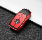 TPU Leather Full Protection 3-Button Remote Key Fob for Mercedes E-Class (2008–2016)