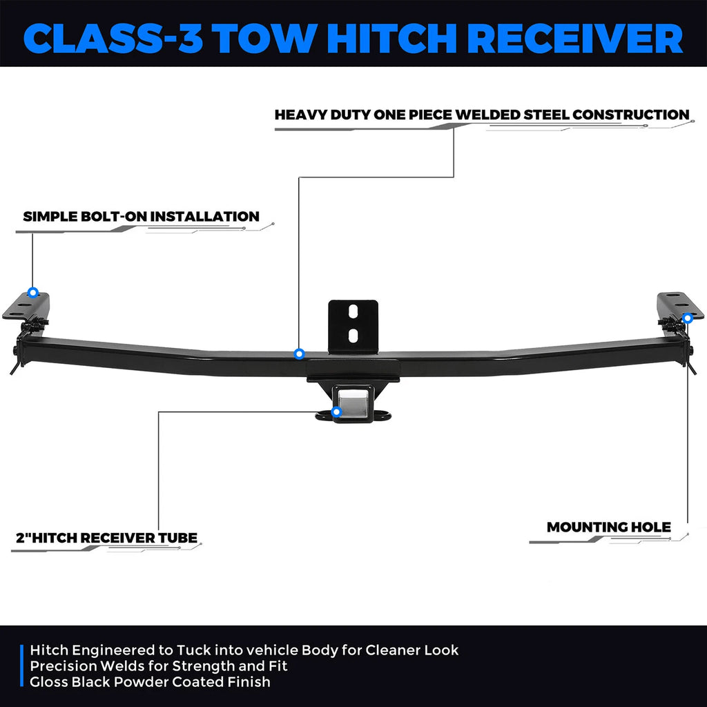 Trailer Hitch Receiver Class 3 for Acura MDX (2001–2006) Honda Pilot (2003–2008) #55336