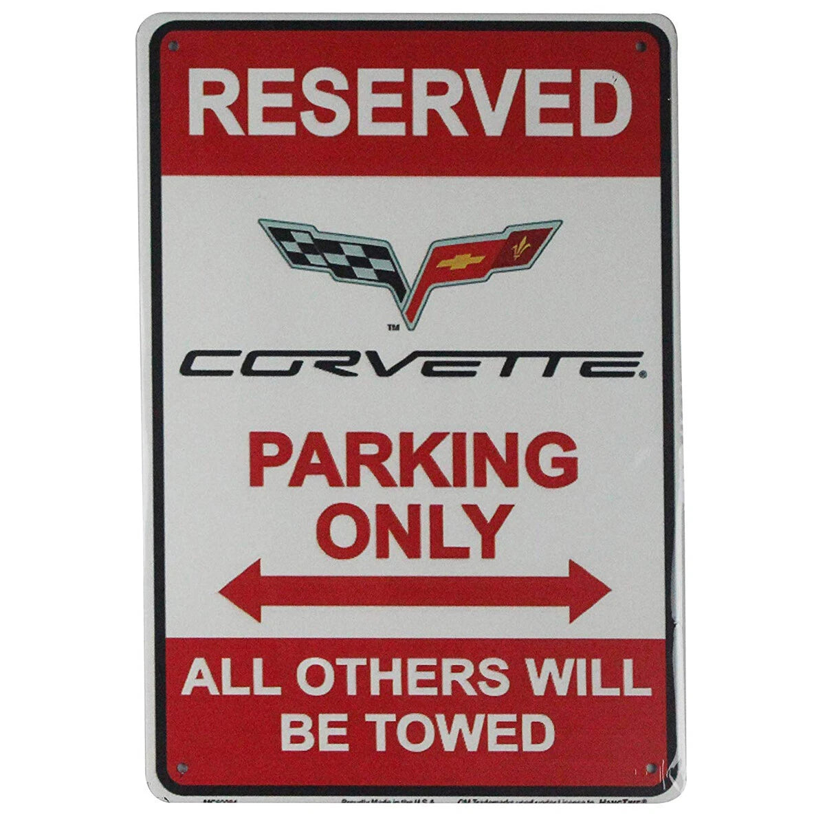 Parking Only Sign for Chevrolet Corvette (All Years) - Aluminum, GM Logo