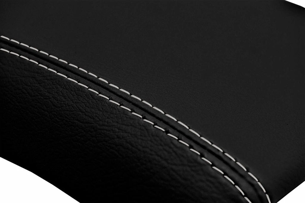 Leather Console Lid Armrest Cover for Nissan Xterra (2005–2015) Gray Stitch