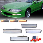 Set of 4 Clear Front Bumper LED Marker Signal Lights for Honda Prelude (1992–1996)