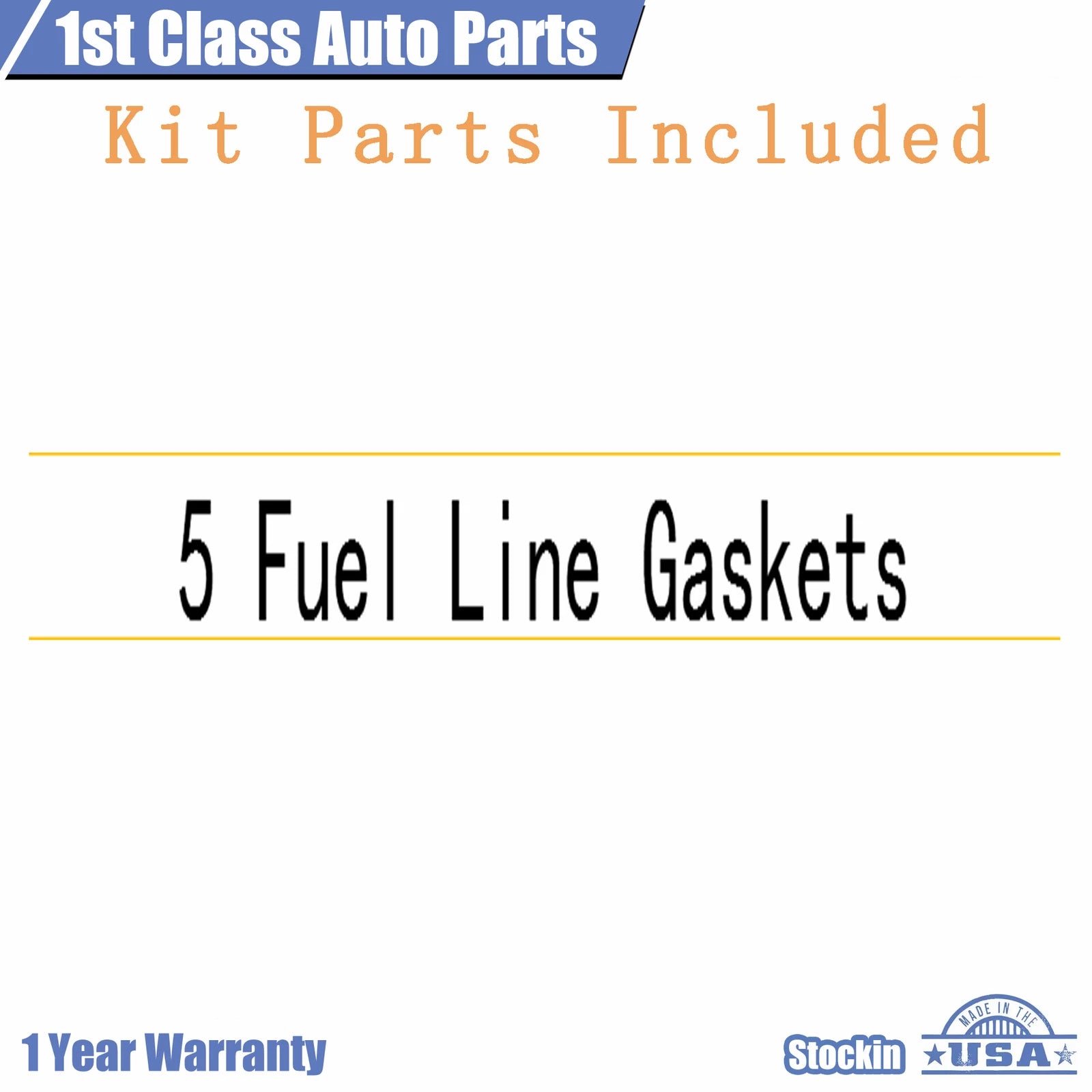 Set of 5 Fuel Rail Return Line Gaskets for Chevy Silverado GMC Sierra (2001–2007)