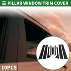10 Pcs Door Pillar Window Trim for Ford Fiesta (2011–2015) Black