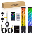 2X 1FT RGB LED Whip Lights for ATV UTV (1.9in Thick)