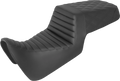 SADDLEMEN Step-Up Seat for Harley Davidson (2014–2023) - Black Tuck-n-Roll