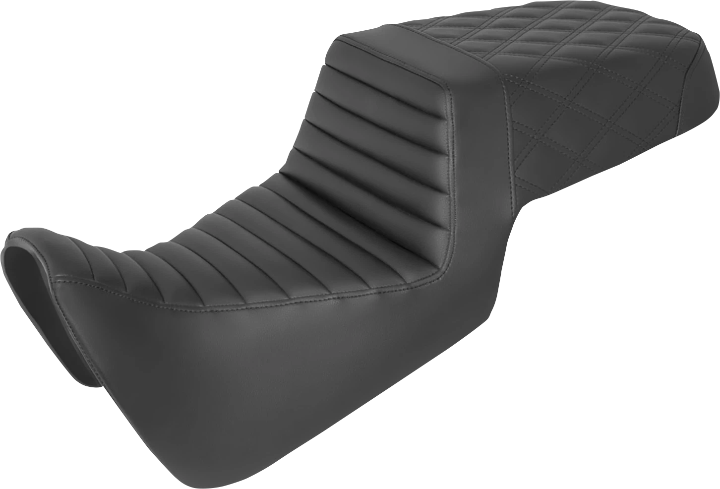SADDLEMEN Step-Up Seat for Harley Davidson (2014–2023) - Black Tuck-n-Roll