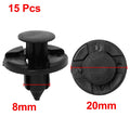 15 Pcs 8mm Hole Black Plastic Rivet Fender Bumper Clips for Nissan 