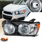 Left Driver Side Headlight Lamp for Chevy Sonic (2012–2016) OE Style Chrome Bezel