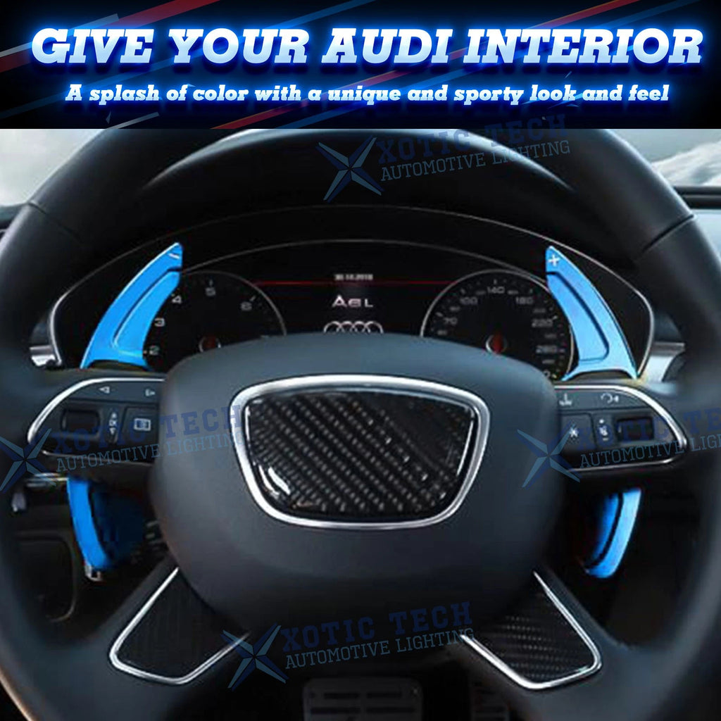 Red/Blue Steering Paddle Shift Extension Decor Trim for Audi (2017-2021)