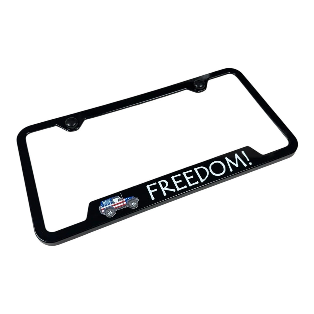 Black Plastic Notched License Plate Frame for Jeep (2011–2024)