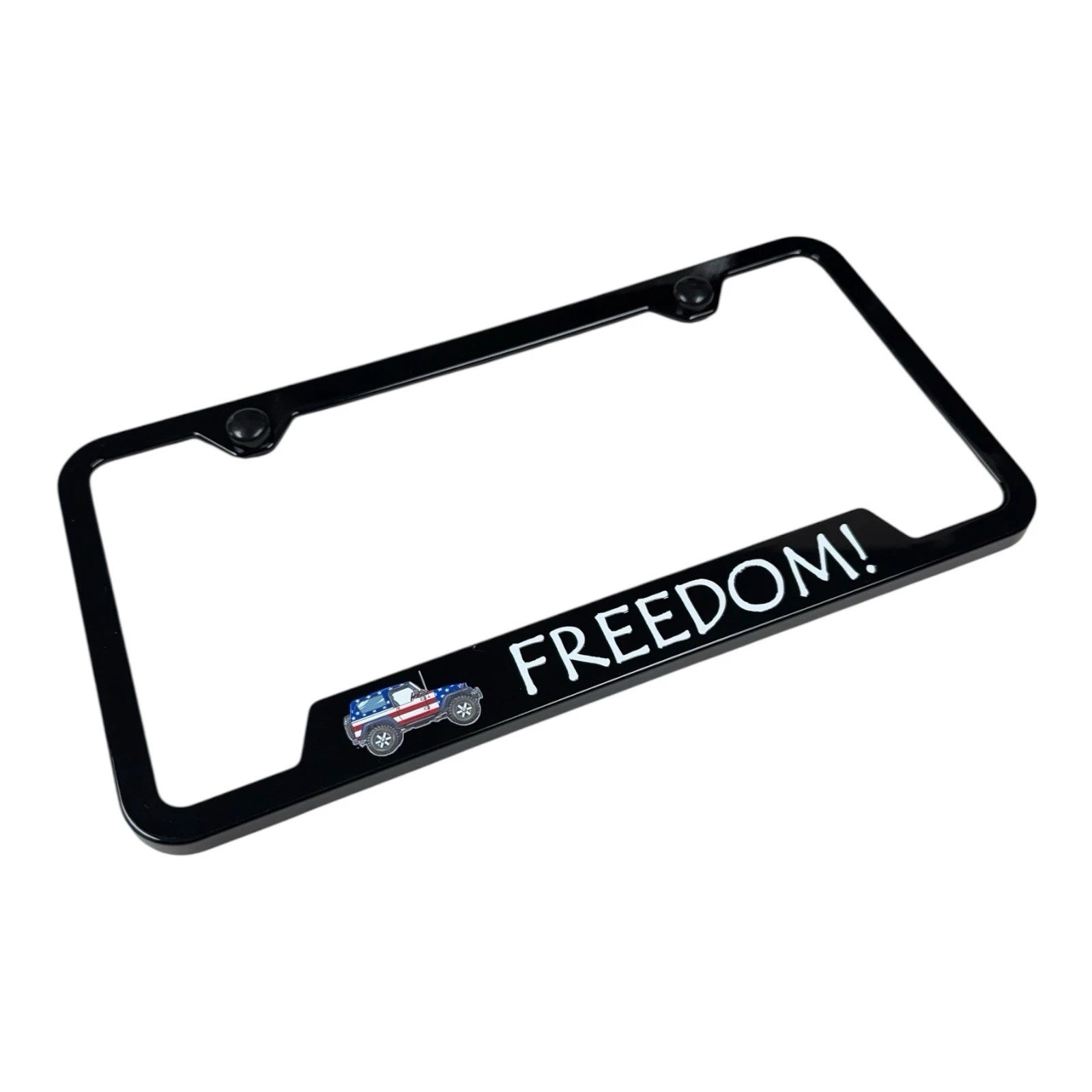 Black Plastic Notched License Plate Frame for Jeep (2011–2024)