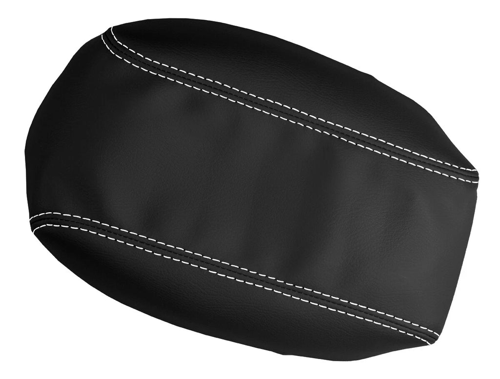 Leather Console Lid Armrest Cover for Toyota Corolla (2014–2019) White Stitch
