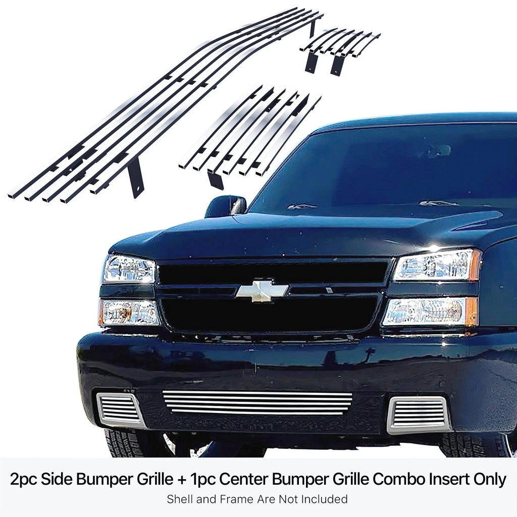 Stainless Chrome Billet Grille Insert for Chevy Silverado 1500 SS (2003-2006)