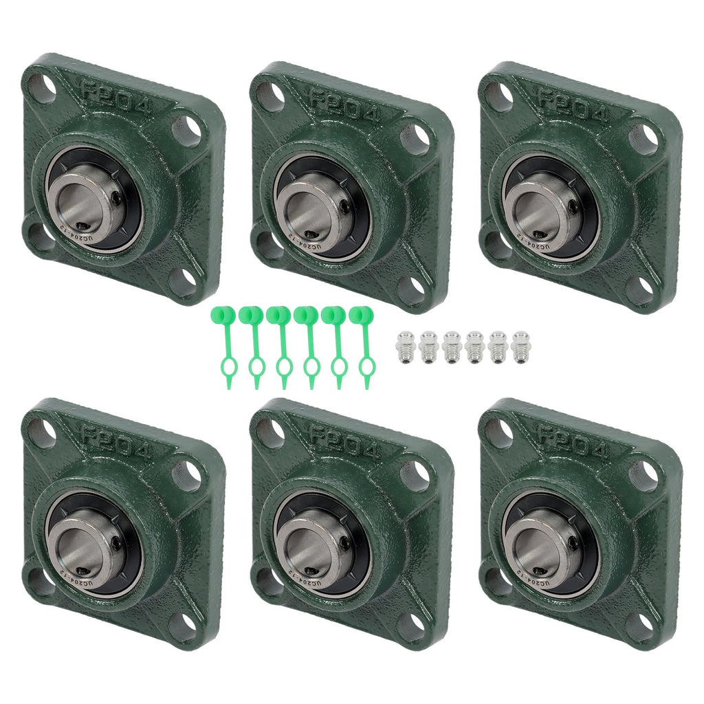 Set of 6 Pillow Block Square Flange Bearings for Make Model (YYYY–YYYY)