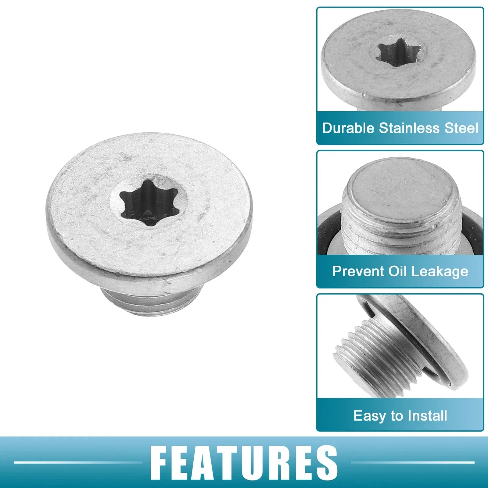 Engine Oil Drain Plug Bolt for Chevrolet Cruze (Set of 2)