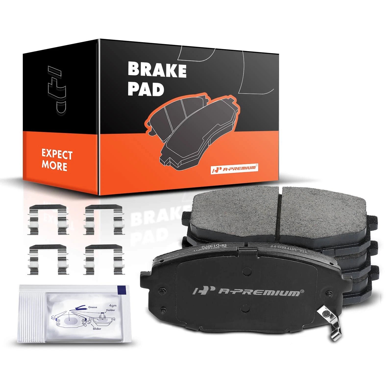 Set of 4 Front Ceramic Brake Pads for Hyundai Elantra (2009–2012) Kia Soul (2014–2016)