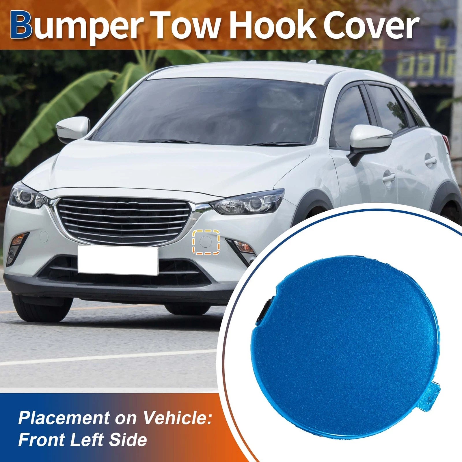 Tow Hook Cover for Mazda (No.D10J50A12A) (Deep Crystal Blue Pearl)