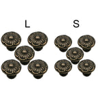 5Pc Antique Bronze Flower Drawer Knob for Jewelry Box Cabinet Door