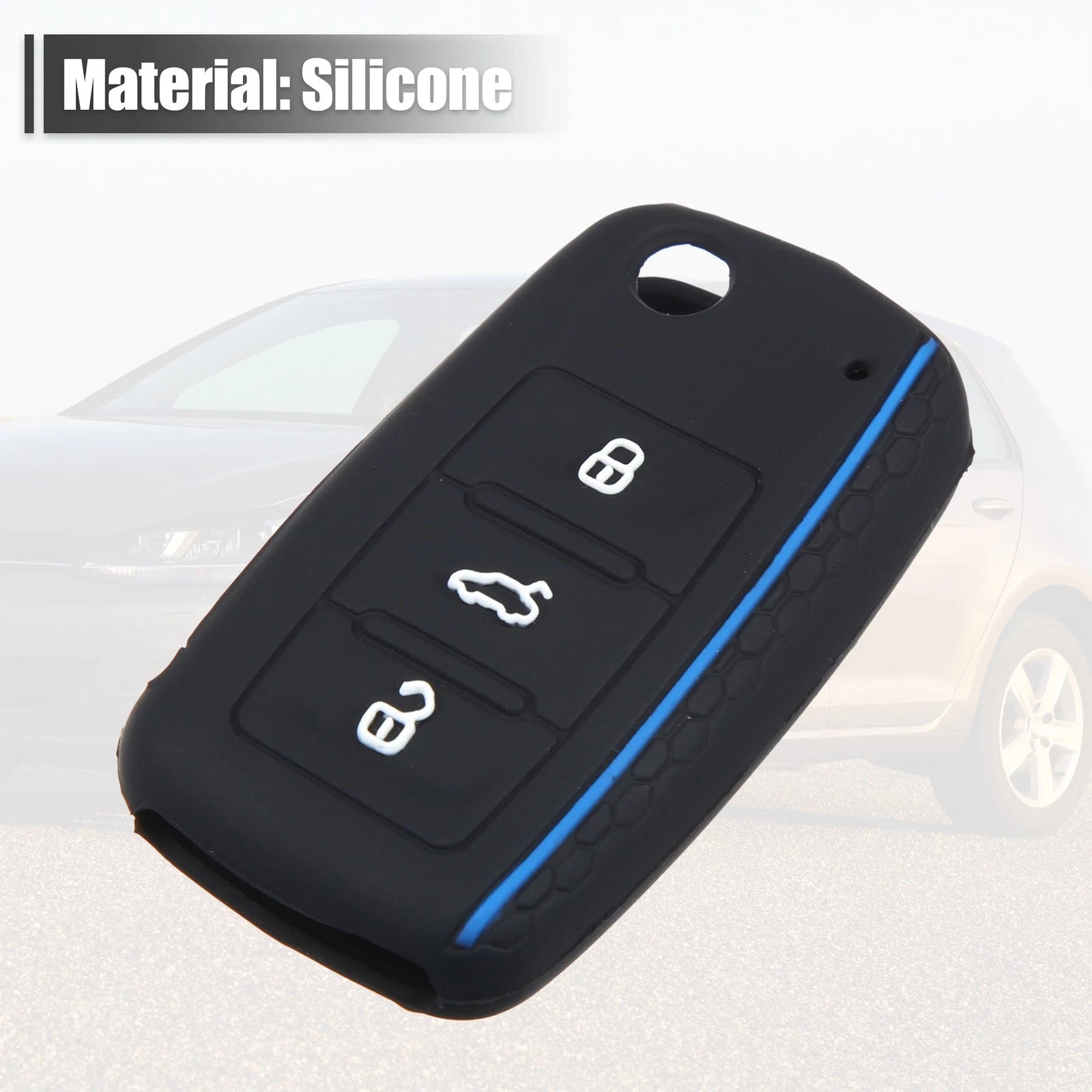Black Silicone Key Fob Shell for Volkswagen Golf (1997–2006)