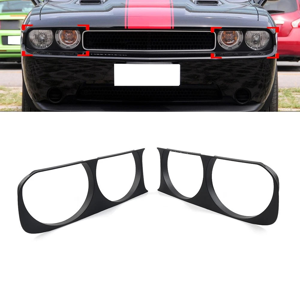 Headlight Bezel Trim for Dodge Challenger (2008–2014) Matte Black