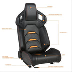 2Pcs Reclinable Racing Seats for Universal Fit (Carbon Fiber Pattern)