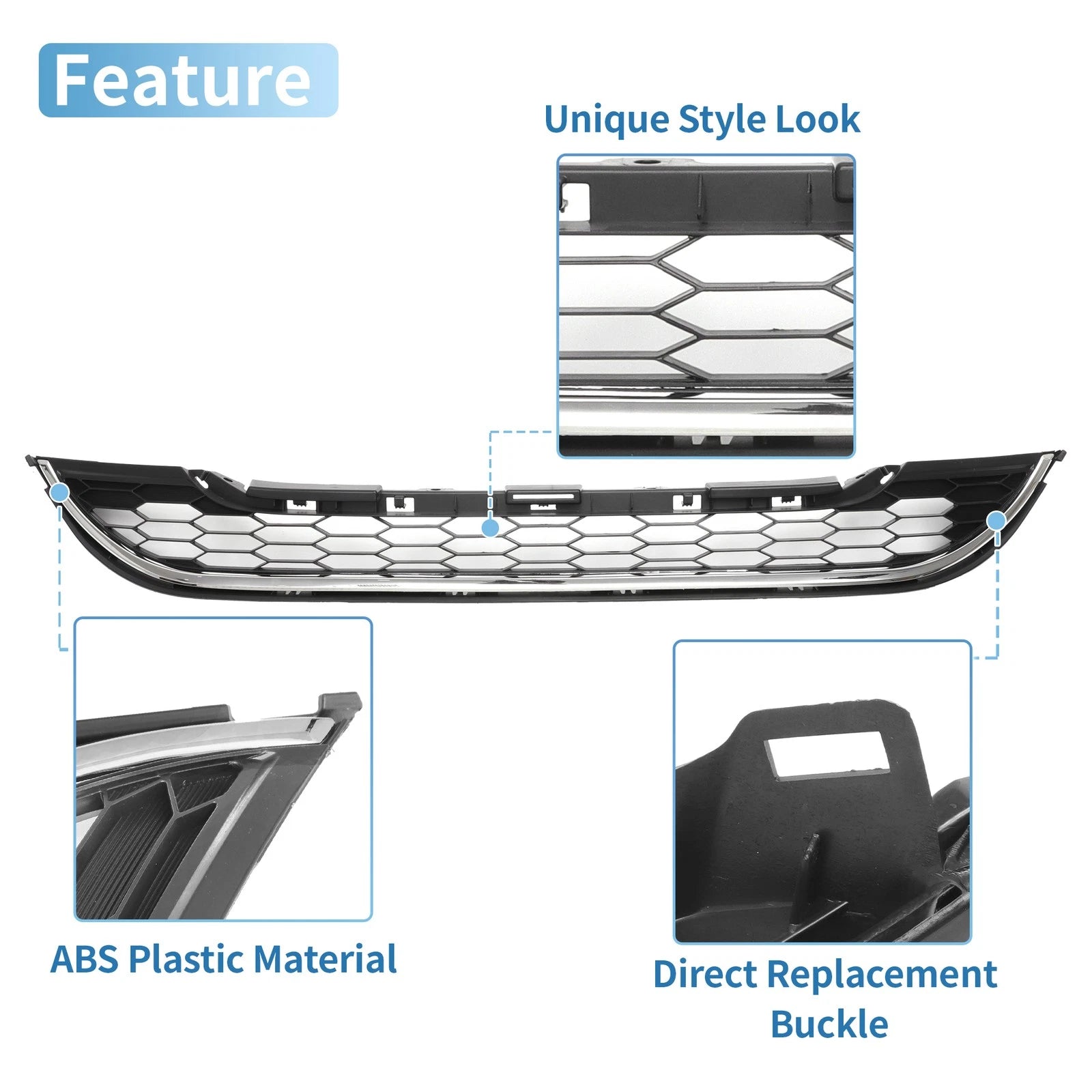 Front Lower Bumper Grille for Honda CR-V (2010–2011) No.71123SWNH11 Black