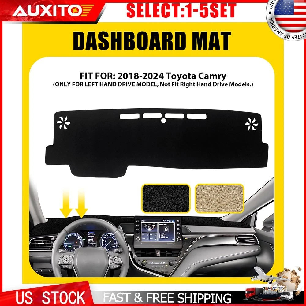 Dashboard DashMat Pad for Toyota Camry (2018–2024) Anti-glare SunShield Black