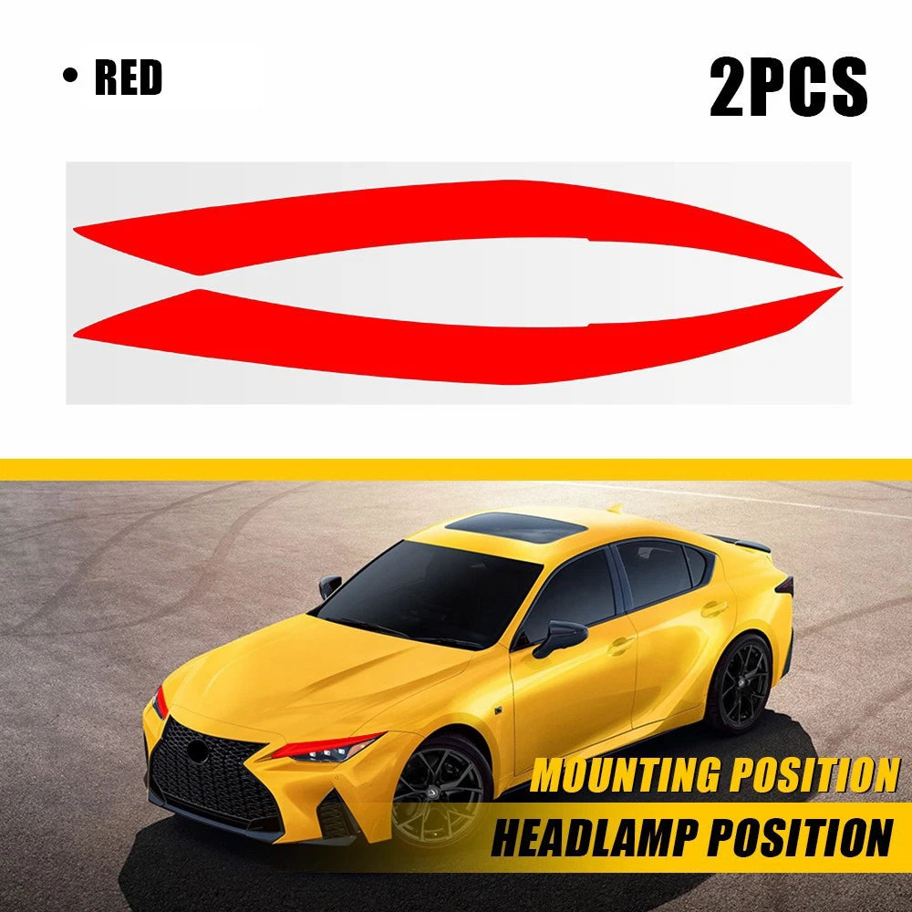 Red Headlight Overlay Tint Decal for Lexus IS350 IS300 IS500 (2021–2025)