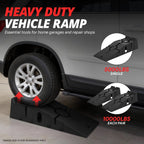 2X 7" Lift Black Wheel Chock for Vehicle Ramp (Fits Most 2.5 Ton Loads)
