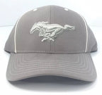 Ford Mustang Licensed Hat Cap Gray with White Pony Grill Emblem (2005–2024)