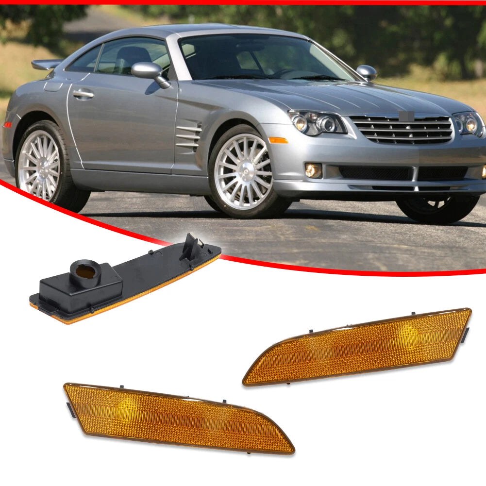 Front Fender Side Marker Light Housings Amber for Chrysler Crossfire (2004–2008)