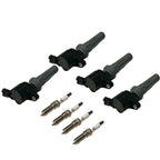 Set of 4 Ignition Coils & 4 Iridium Spark Plugs for Ford Escape Transit Focus