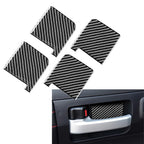 Set of 4 Black Carbon Fiber Door Handle Bowl Cover Trim for Toyota Tundra (2014–2021)
