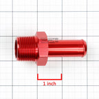 3/4" NPT Male Straight to 3/4" Hose Barb Nipple Fitting - Red Aluminum