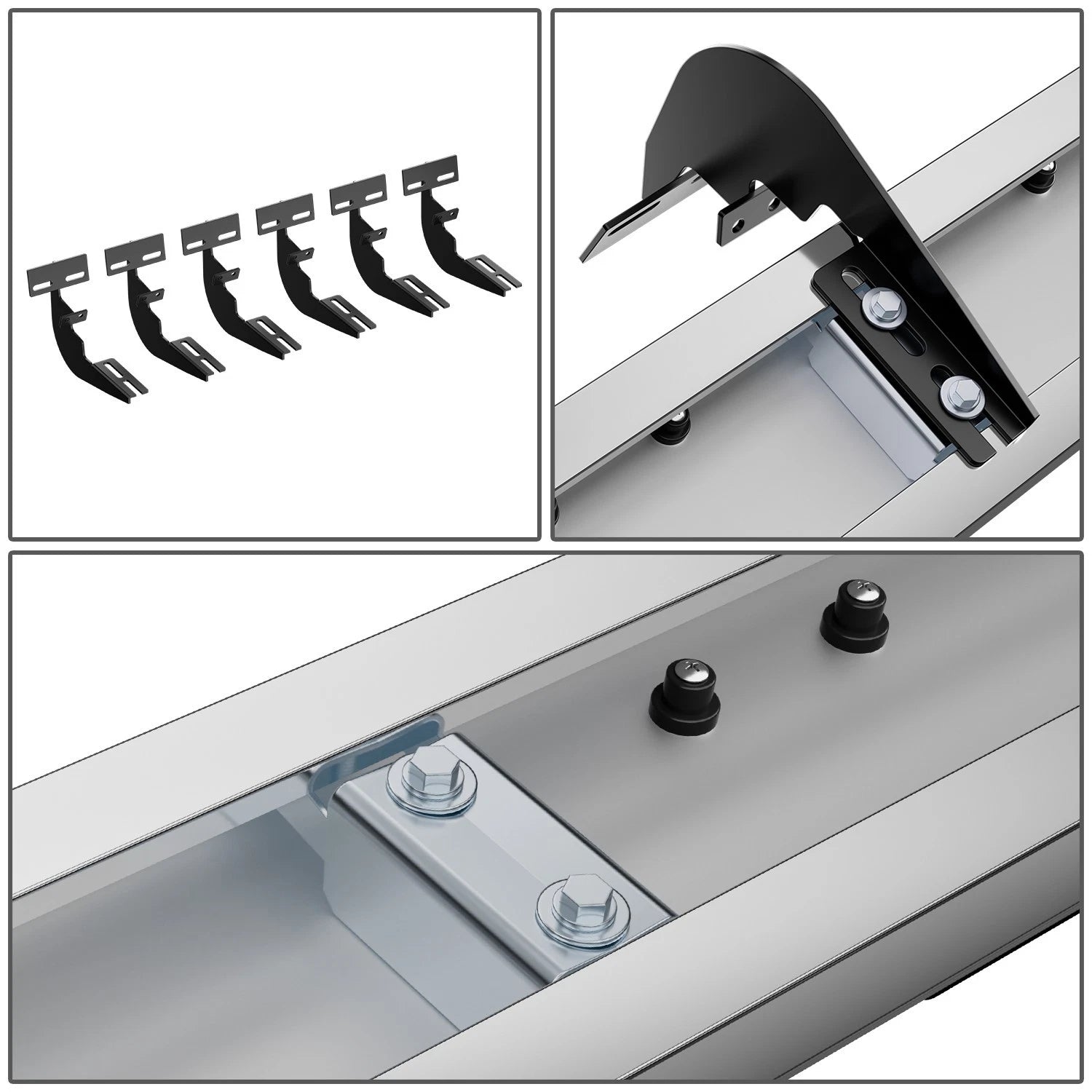 Set of 2 Steel Flat Step Bar Running Boards for Ram 1500 2500 3500 (2009–2023)