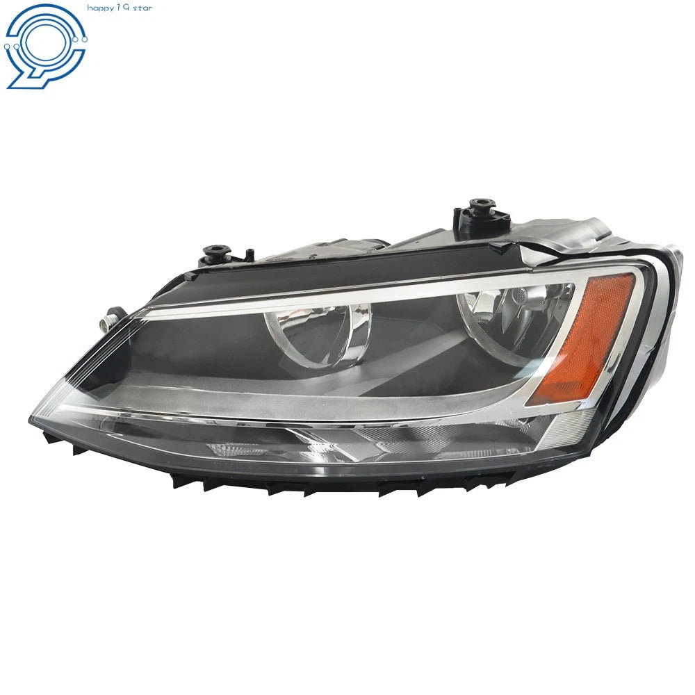 Driver Left Headlight for Volkswagen Jetta (2011–2018) Halogen Black