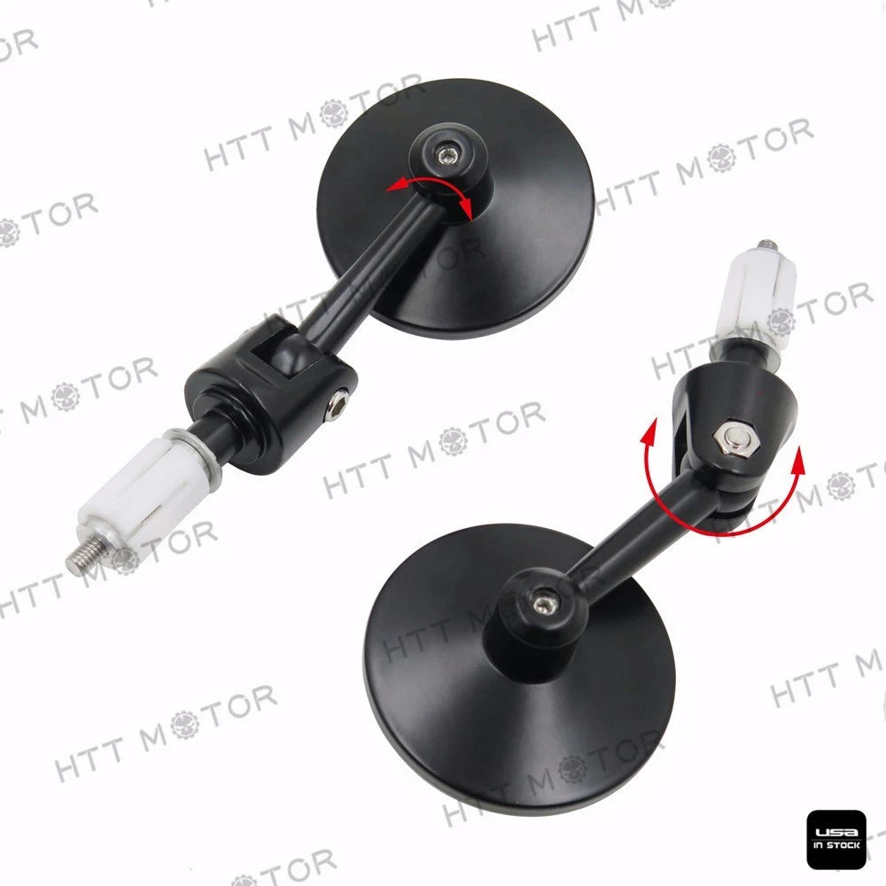 Round Bar End Mirrors 1" 25MM for Aprilia Vespa Kymco Piaggio KTM BMW