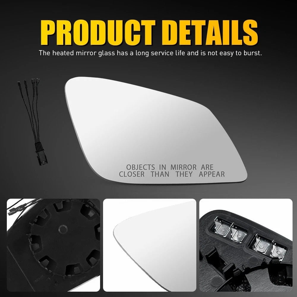 Right Heated Mirror Glass for BMW 528i 535d 550i 640i (2010–2016) 51167228612