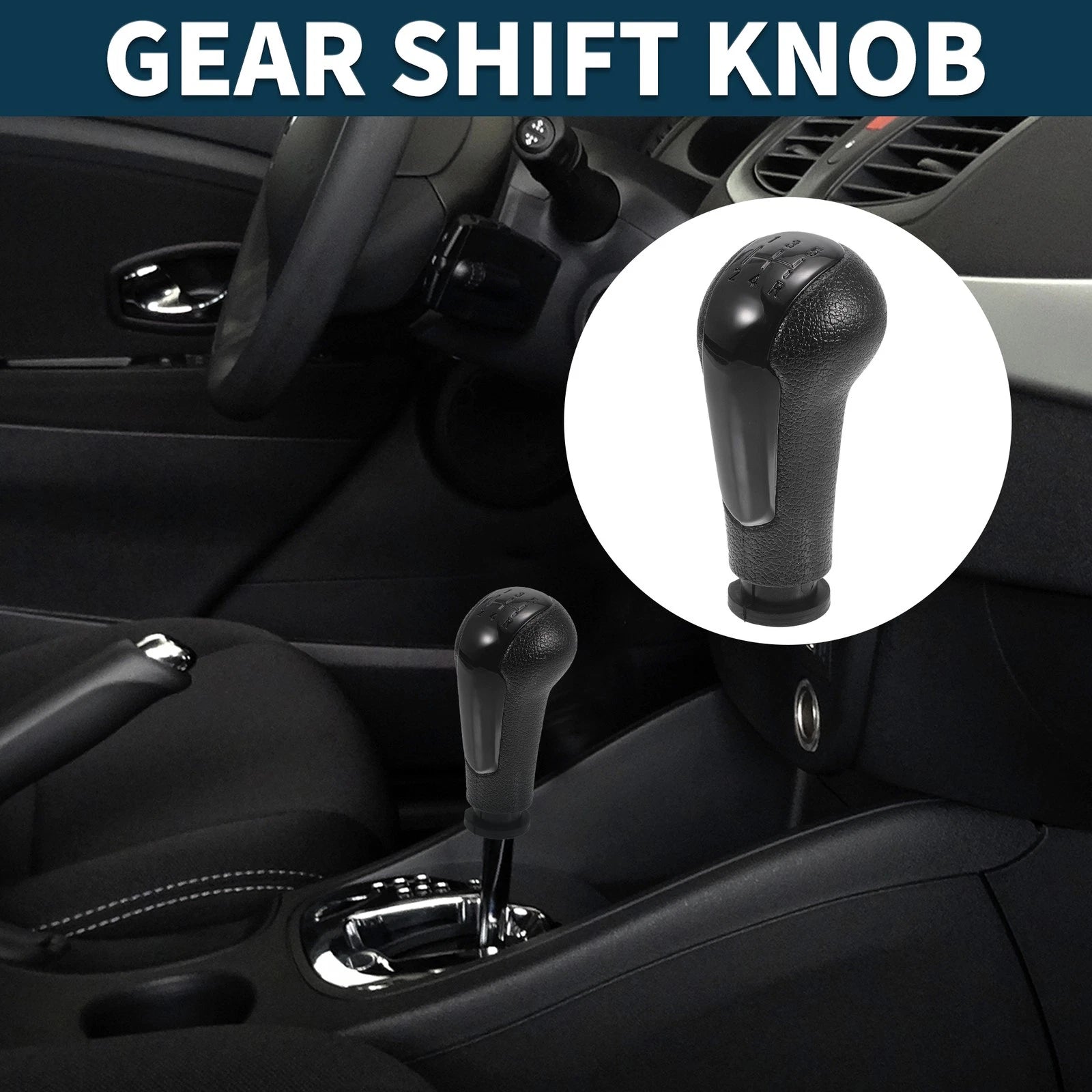 5-Speed Manual Gear Shifter Knob for Chevrolet Spark (2011–2016) Black Plastic