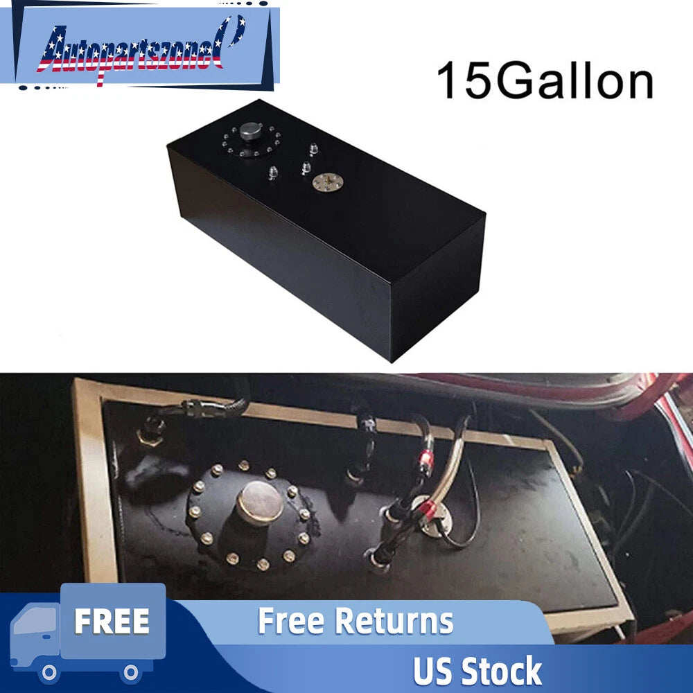 15 Gallon Aluminum Racing Fuel Cell Gas Tank & Cap & Level Sender for US Models